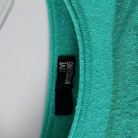 LOVE MOSCHINO | Wool sweater printed green sz XL - Picture 3 of 6